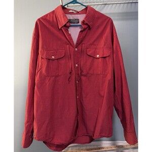 Orvis Shirt Men’s Large Red Trout Bum Vented Fishing Button Up Camping Adult